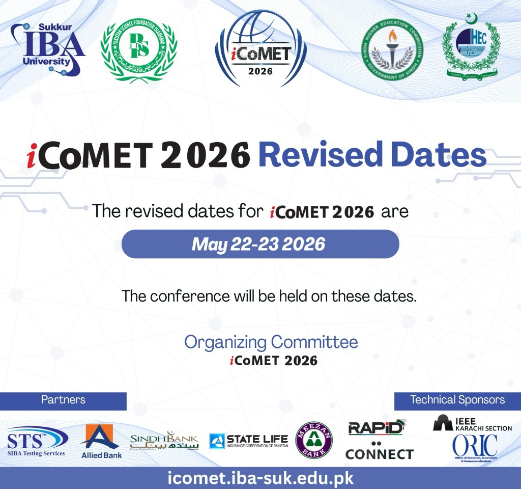 iCoMET 2026 revised dates: May 22–23, 2026. Organizing Committee iCoMET 2026.